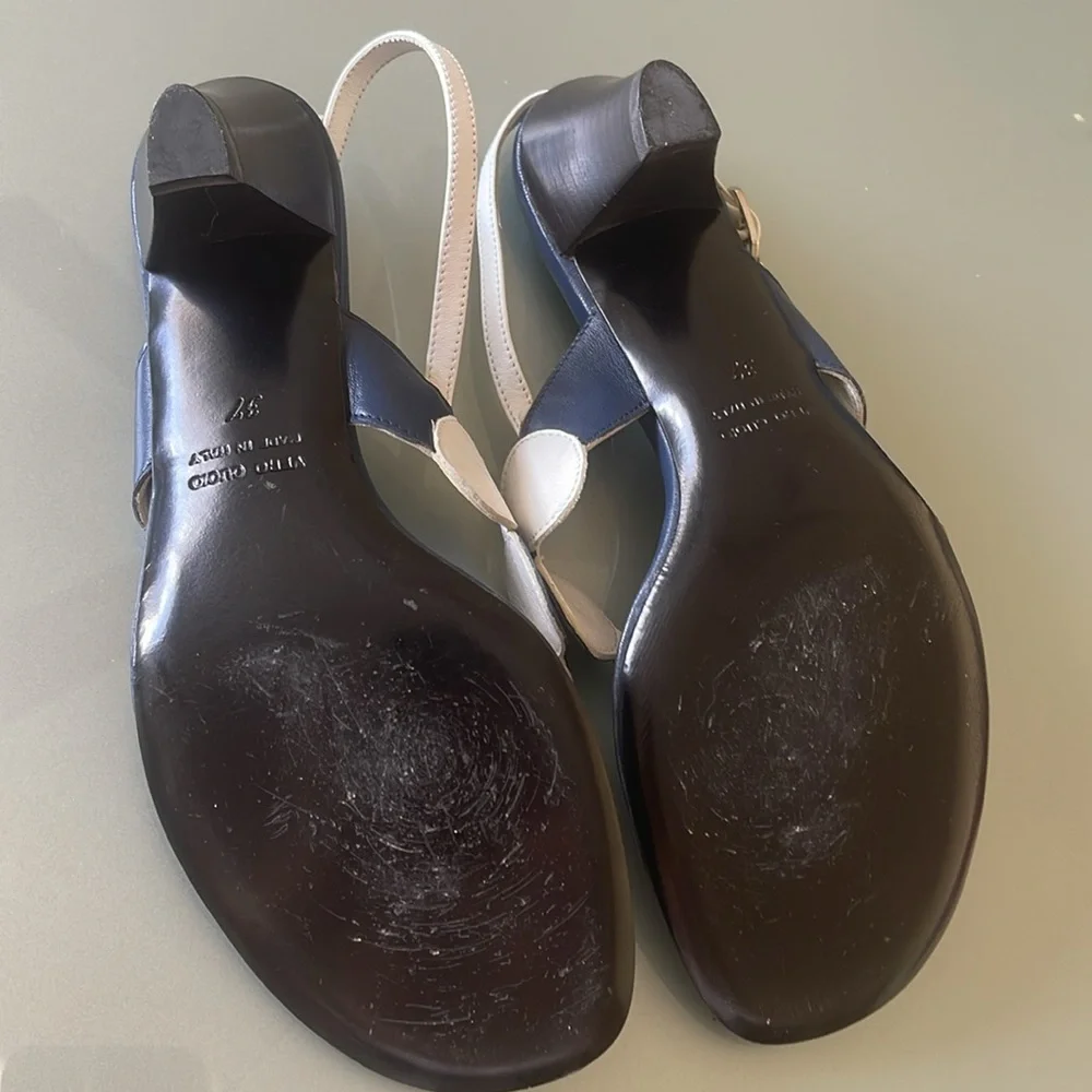 Elegant made in Italy, Palm Beach  Navy and White Sandals - Picture 6 of 7
